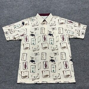 Palmland Club Polo Shirt Mens Size Large Golf Cart Trophy Clubhouse Short Sleeve